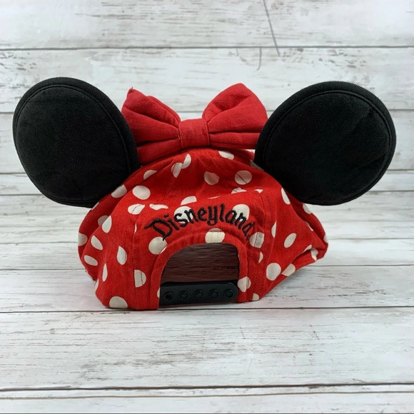 Disneyland Minnie Mouse Ears Polka Dot Red Hat - Picture 2 of 5